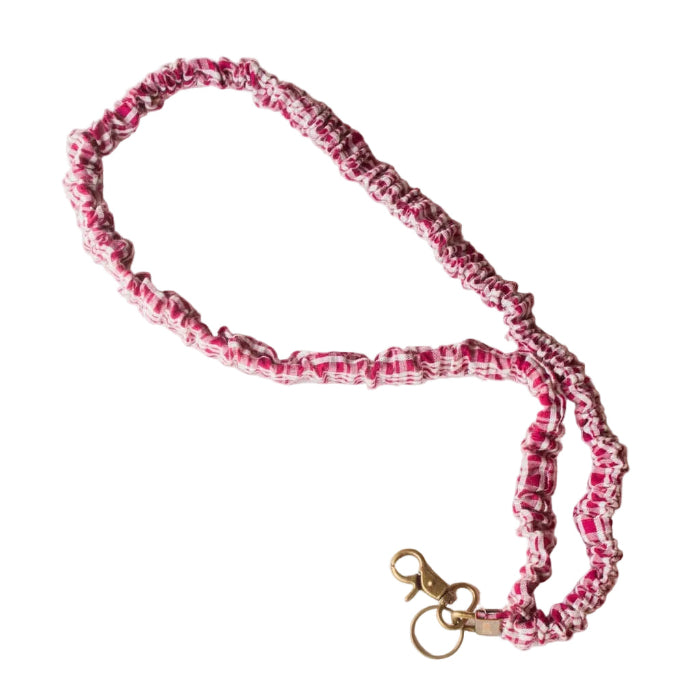 Shop Andi Maroon Checked Lanyard