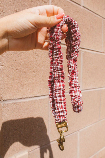 Shop Andi Maroon Checked Lanyard