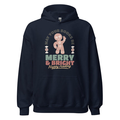 May Your Books Be Merry & Bright Hoodie - The Bean Workshop - bookish, christmas, hoodie