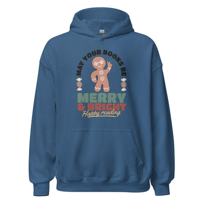 May Your Books Be Merry & Bright Hoodie - The Bean Workshop - bookish, christmas, hoodie