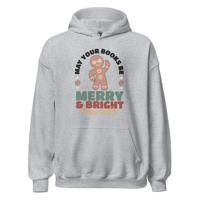 May Your Books Be Merry & Bright Hoodie - The Bean Workshop - bookish, christmas, hoodie