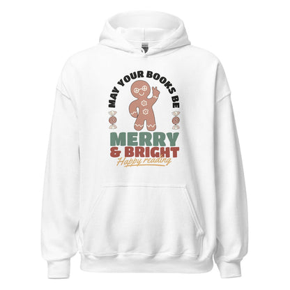 May Your Books Be Merry & Bright Hoodie - The Bean Workshop - bookish, christmas, hoodie