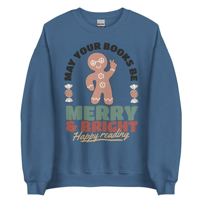 May Your Books Be Merry & Bright Sweater - The Bean Workshop - book lover, bookish, christmas, sweatshirt
