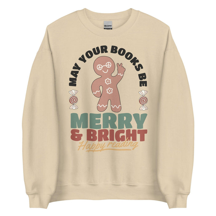 May Your Books Be Merry & Bright Sweater - The Bean Workshop - book lover, bookish, christmas, sweatshirt