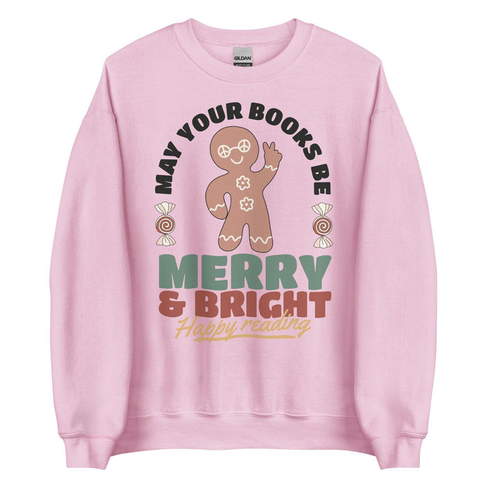 May Your Books Be Merry & Bright Sweater - The Bean Workshop - book lover, bookish, christmas, sweatshirt