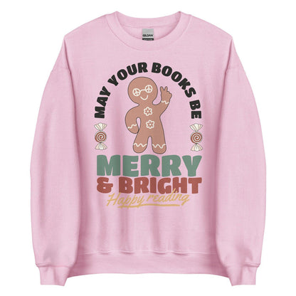 May Your Books Be Merry & Bright Sweater - The Bean Workshop - book lover, bookish, christmas, sweatshirt