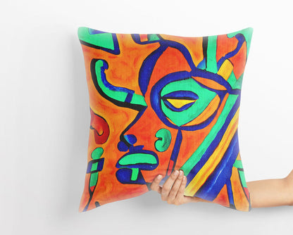 Mayan Culture, Tapestry Pillows, Cat Pillow, Artist Pillow, Colorful Pillow Case, Contemporary Pillow, 24X24 Pillow Case, Housewarming Gift