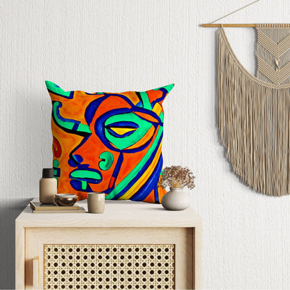 Mayan Culture, Tapestry Pillows, Cat Pillow, Artist Pillow, Colorful Pillow Case, Contemporary Pillow, 24X24 Pillow Case, Housewarming Gift