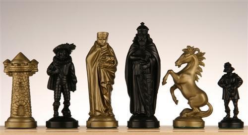 Medieval Chess Pieces - Olive & Black - Piece - Chess-House