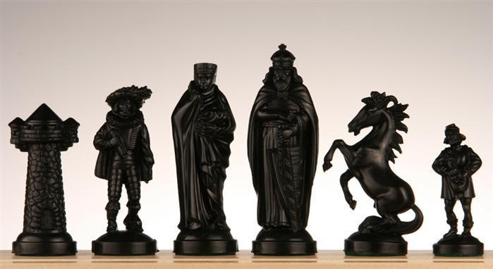 Medieval Chess Pieces - Olive & Black - Piece - Chess-House