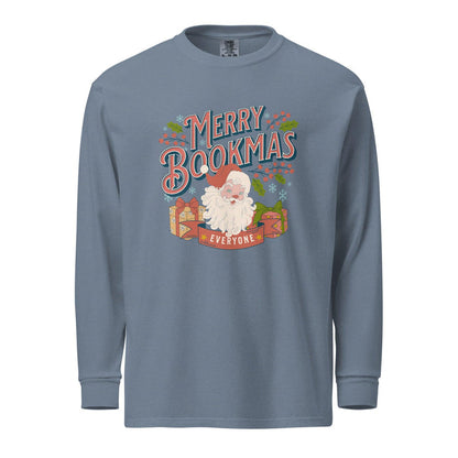 Merry Bookmas Christmas Heavyweight Long Sleeve Shirt - The Bean Workshop - bookish, chistmas, long-sleeve shirt, t-shirt, tee