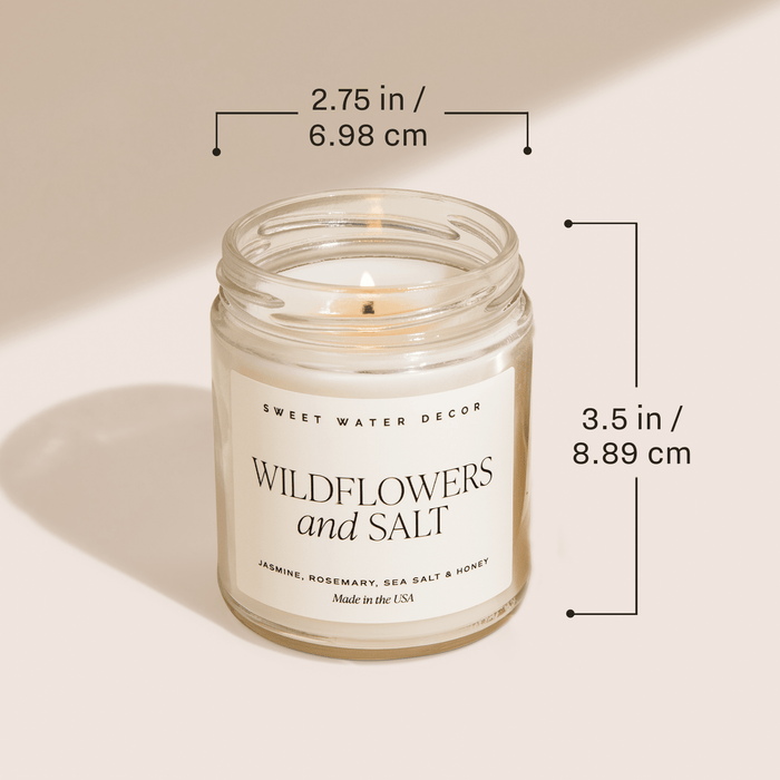 Merry Christmas Soy Candle | 9oz. Clear Jar (Christmas Tree) - Sweet Water Decor - Candles