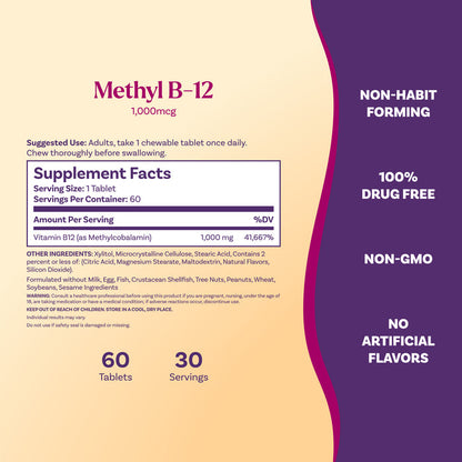 Methyl B-12 1,000mcg Capsules, 60ct