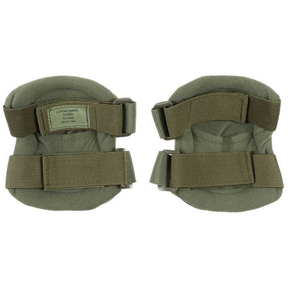 rear adjustable straps on olive mfh defence elbow pads
