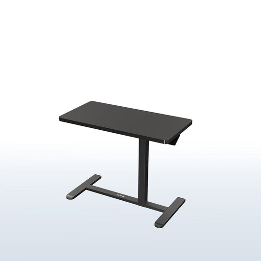 Sturdy steel mobile laptop cart with pneumatic height adjustment.
