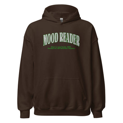 Mood Reader Embroidered Hoodie - The Bean Workshop - book lover, bookish, embroidered, hoodie, minimalistic, read everyday