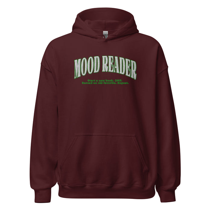 Mood Reader Embroidered Hoodie - The Bean Workshop - book lover, bookish, embroidered, hoodie, minimalistic, read everyday