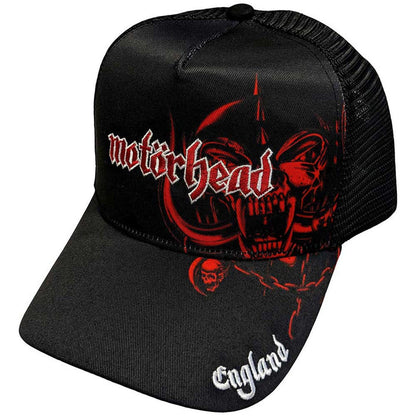 Motorhead England Red Warpig Black Mesh Back Hat