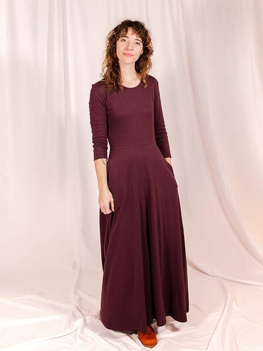 Mumbai Maxi Dress Eggplant Rib Knit