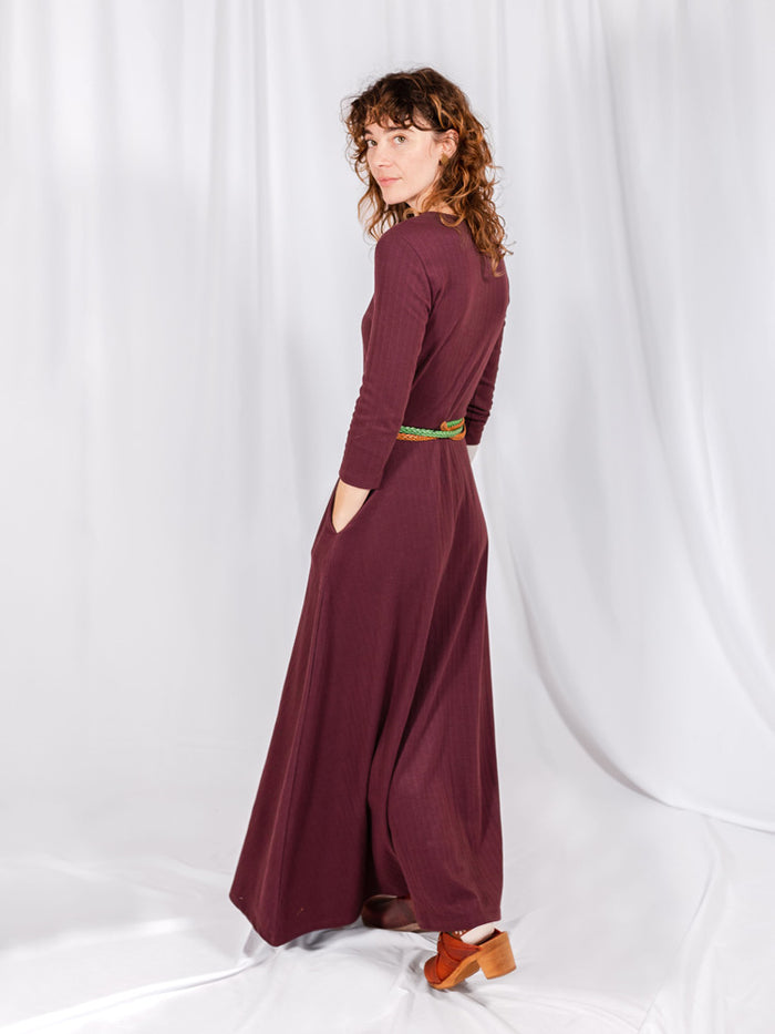 Mumbai Maxi Dress Eggplant Rib Knit