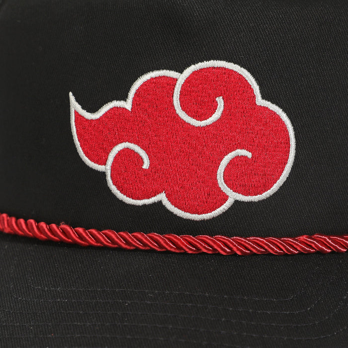 Naruto - Embroidered Akatsuki Cloud Black Retro Grandpa Snapback Hat
