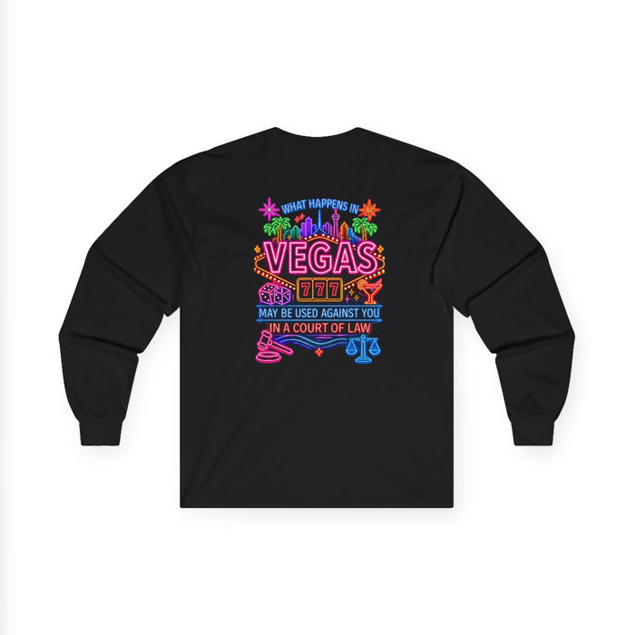 Neon 'What Happens in Vegas' Long Sleeve Tee -Crime Con 26'
