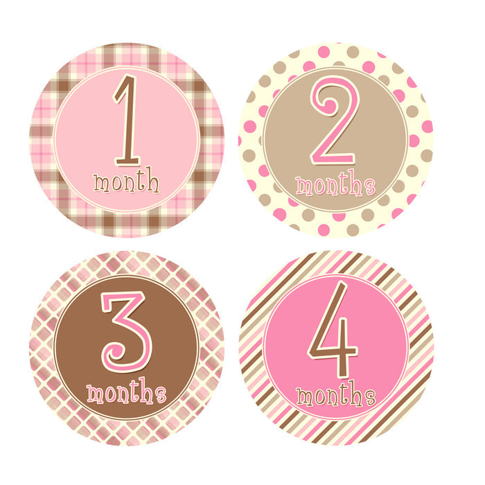 Neopolitan Monthly Baby Stickers onesie sticker - INKtropolis