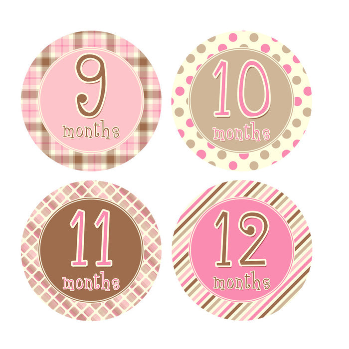Neopolitan Monthly Baby Stickers onesie sticker - INKtropolis