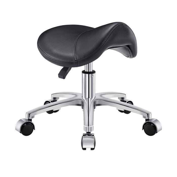 Nero Pedi Stool Black by DIR—chrome base, perfect for salon or beauty technicians.