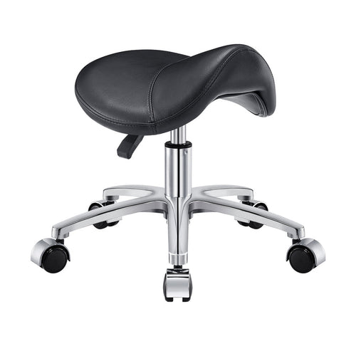Nero Pedi Stool Black by DIR—chrome base, perfect for salon or beauty technicians.