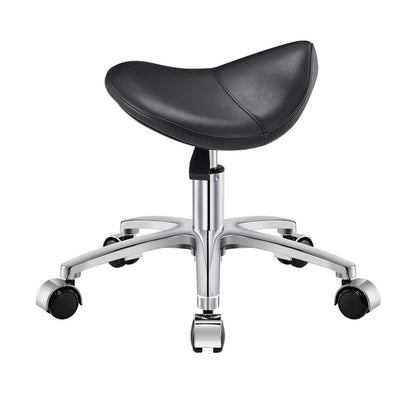 DIR Nero Pedi Stool Black with wheels and chrome base, perfect for beauty technicians.