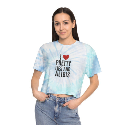 New! I Love Pretty Lies and Alibis Tie-Dye Crop Tee