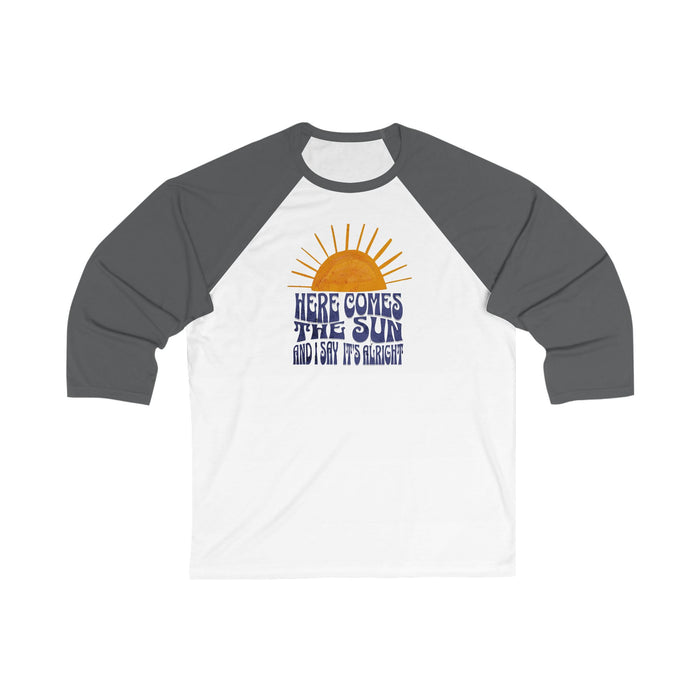New Lyrics - Here Comes the Sun Unisex 3/4 Sleeve Baseball Tee