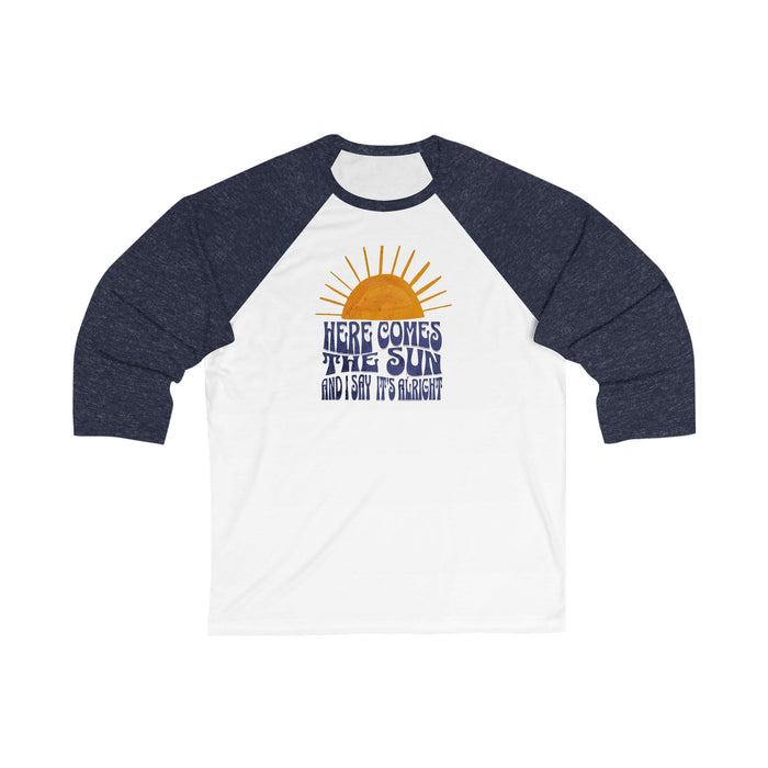 New Lyrics - Here Comes the Sun Unisex 3/4 Sleeve Baseball Tee