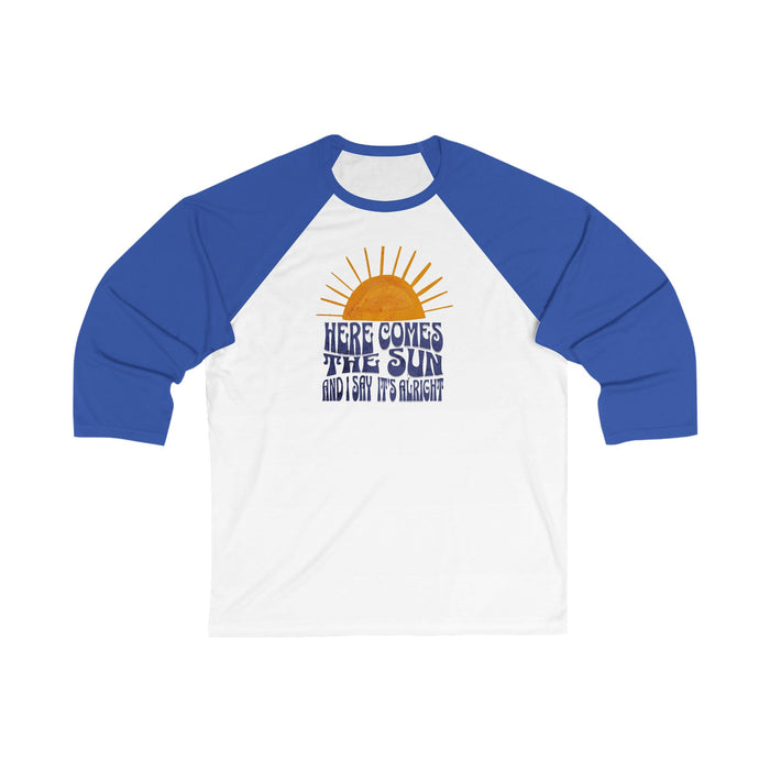 New Lyrics - Here Comes the Sun Unisex 3/4 Sleeve Baseball Tee