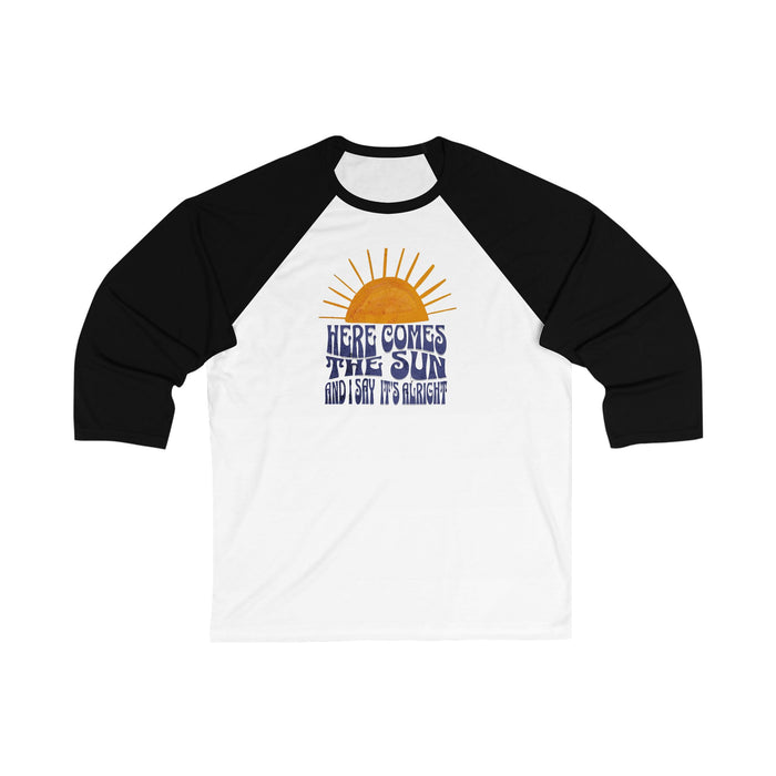 New Lyrics - Here Comes the Sun Unisex 3/4 Sleeve Baseball Tee