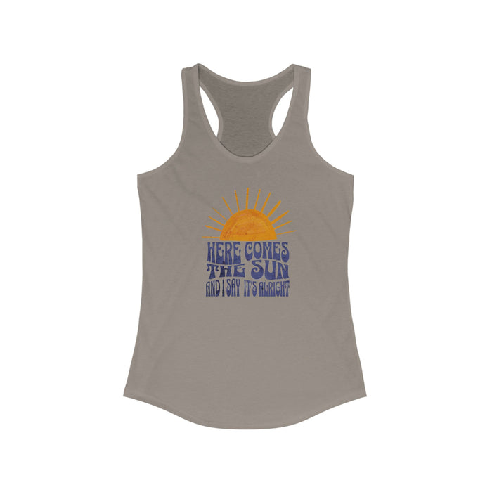 NEW Lyrics- Here Comes the Sun Women's Racerback Tank Top