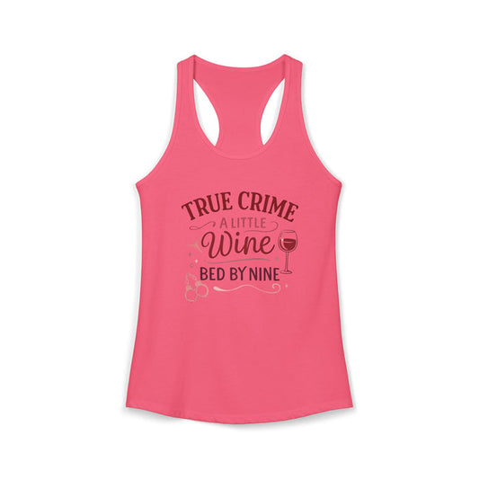 NEW Women's True Crime And Wine Racerback Tank