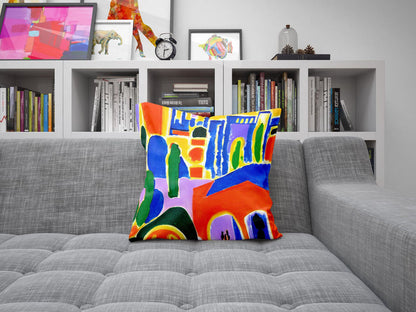 Night View Of Los Angeles, Throw Pillow, Abstract Pillow, Soft Pillow Cases, Colorful Pillow Case, Impressionist Pillow, Sofa Pillows