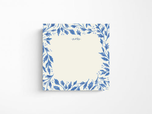 Notes Block Notepad - Blue Vines