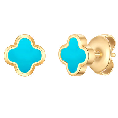 Ohrstecker Clover Türkis (synth.)