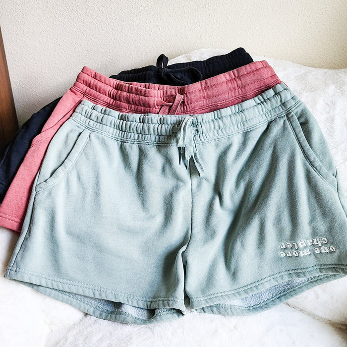 One More Chapter Embroidered Shorts - The Bean Workshop - shorts