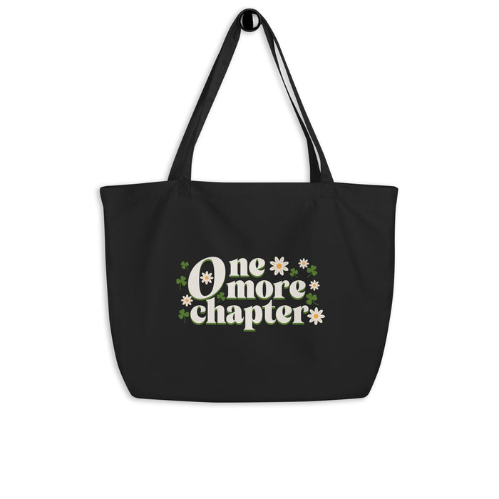 One More Chapter Large Organic Cotton Twill Tote Bag - The Bean Workshop - Bookish Summer Collection, Eco-Friendly Book Lover Bag, Floral Bibliophile Carryall, Groovy Literary Tote, One More Chapter Tote Bag, Organic Cotton Book Bag, Organic Cotton Twill Tote Bag, Retro Reader Tote
