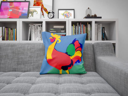 Original Art Rooster Tapestry Pillows, Abstract Throw Pillow Cover, Comfortable, Colorful Pillow Case, Watercolor Pillow Cases
