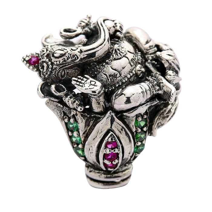 Lord Ganesha spiritual gemstone ring