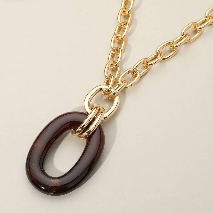 Oval Ring Pendant BLK