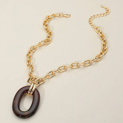 Oval Ring Pendant BLK