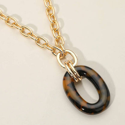 Oval Ring Pendant BLK