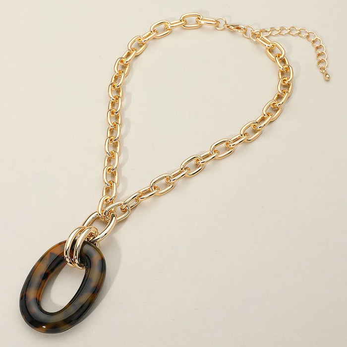 Oval Ring Pendant BLK