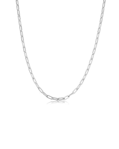 Paperclip Kedja Halsband, 4 mm | 925 silver